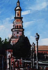 THE MONUMENT AT THE PARQUE DE MARIA LUISA, SEVILLE, SPAIN by Sean Lorinyenko at Ross's Online Art Auctions