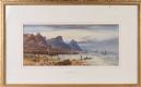 FISHING BOATS HEADING OUT AT HIGH TIDE by Lennard Lewis at Ross's Online Art Auctions