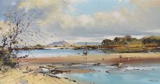 A VIEW TO SCRABO ACROSS STRANGFORD LOUGH by Frank Fitzsimons at Ross's Online Art Auctions