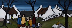 IRISH FAMILY ON THE PATH by Irish School at Ross's Online Art Auctions