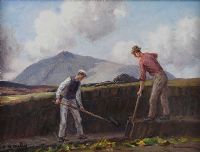 AT THE TURF by Charles McAuley at Ross's Online Art Auctions