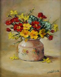 BRIGHT SPRING FLOWERS by Marjorie Wilson at Ross's Online Art Auctions