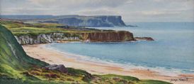 WHITEPARK BAY, COUNTY ANTRIM by George Farrell at Ross's Online Art Auctions