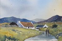 DONEGAL COTTAGES by Rosemary Sloan at Ross's Online Art Auctions