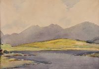 VIEW OF THE MOURNES FROM LOUGH ISLAND REAVY by James Stanley Prosser RUA at Ross's Online Art Auctions