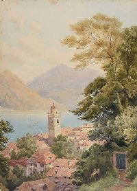 ITALIAN LAKE SCENE by George Herbert at Ross's Online Art Auctions