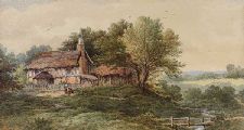 FARM SCENE IN WORCESTERSHIRE by English School at Ross's Online Art Auctions