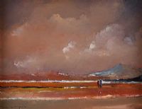 LATE EVENING SUNLIGHT AT DOWNINGS SEAFRONT by Sean Lorinyenko at Ross's Online Art Auctions