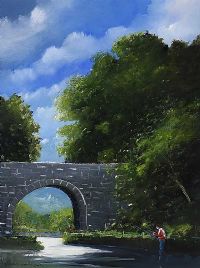 THE OLD ARCHED BRIDGE by Sean Lorinyenko at Ross's Online Art Auctions