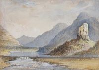 LLANBERIS LAKE & PASS FROM DOLBADARN CASTLE, NORTH WALES by James Howard Burgess RHA at Ross's Online Art Auctions