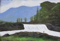 ASHLEIGH FALLS, COUNTY MAYO by Jack Caprani at Ross's Online Art Auctions