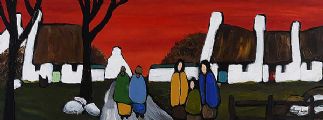 A CHAT BY THE PATH by Irish School at Ross's Online Art Auctions