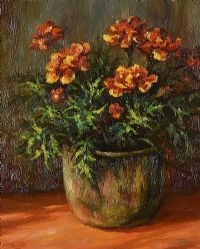 STILL LIFE, VASE OF FLOWES by Donal McNaughton at Ross's Online Art Auctions