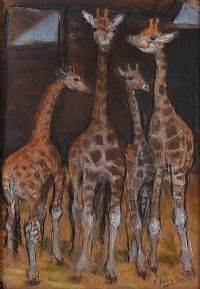 GROUP OF FOUR GIRAFFES by Hilary Bryson at Ross's Online Art Auctions