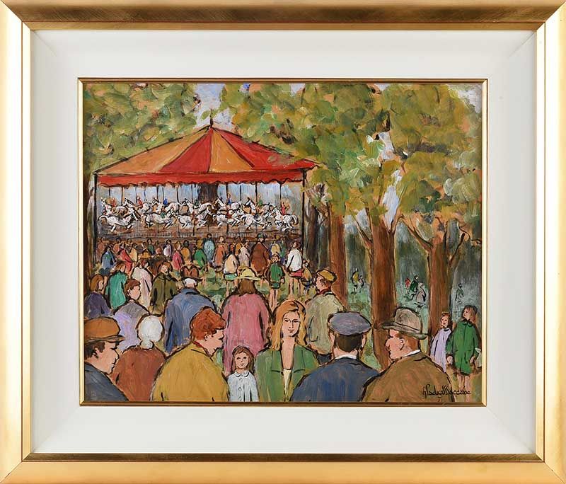 THE CAROUSEL IN THE PARK by Gladys Maccabe HRUA at Ross's Online Art Auctions