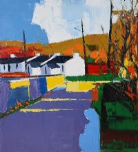 COTTAGES, CLOUGHEY by Dennis Orme Shaw at Ross's Online Art Auctions