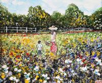 GATHERING WILD FLOWERS by Emma Jones at Ross's Online Art Auctions