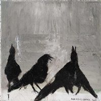 BLACKBIRDS GATHER by Jeff Adams at Ross's Online Art Auctions