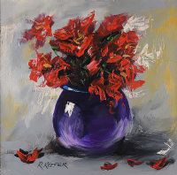 STILL LIFE, FLOWERS IN A VASE by Ronald Keefer at Ross's Online Art Auctions