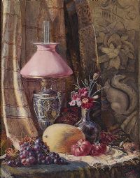 STILL LIFE, FLOWERS & FRUIT by J.G. McVickers at Ross's Online Art Auctions