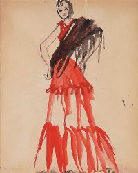 THE RED DRESS by Gladys Maccabe HRUA at Ross's Online Art Auctions