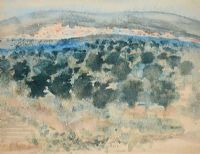 SPANISH LANDSCAPE by George Campbell RHA RUA at Ross's Online Art Auctions