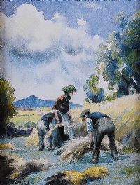 GATHERING HAY by Charles McAuley at Ross's Online Art Auctions