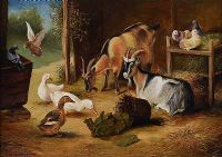 GOATS, GEESE, PIGEONS & A DUCK by Ray Greenfield at Ross's Online Art Auctions