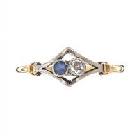 ANTIQUE 18CT SAPPHIRE AND DIAMOND RING at Ross's Online Art Auctions