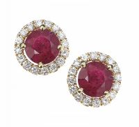 9CT GOLD RUBY AND DIAMOND EARRINGS at Ross's Online Art Auctions