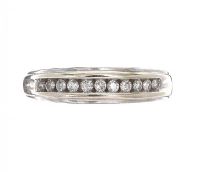 9CT WHITE GOLD HALF ETERNITY RING at Ross's Online Art Auctions