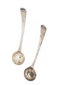 TWO STERLING SILVER SALT SPOONS at Ross's Online Art Auctions