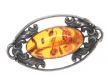 TWO STERLING SILVER AMBER BROOCHES at Ross's Online Art Auctions
