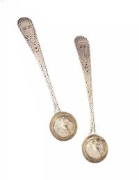 TWO STERLING SILVER SALT SPOONS at Ross's Online Art Auctions