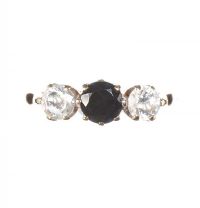 9CT GOLD SAPPHIRE AND CUBIC ZIRCONIA DRESS RING at Ross's Online Art Auctions