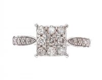 9CT WHITE GOLD DIAMOND RING at Ross's Online Art Auctions