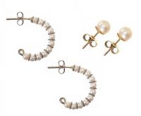 TWO PAIRS OF CULTURED PEARL EARRINGS at Ross's Online Art Auctions
