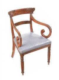 WILLIAM IV MAHOGANY ARMCHAIR at Ross's Online Art Auctions