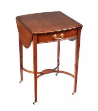 EDWARDIAN MAHOGANY DROP LEAF LAMP TABLE at Ross's Online Art Auctions