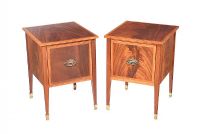 PAIR OF INLAID MAHOGANY BEDSIDE PEDESTALS at Ross's Online Art Auctions
