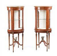 PAIR OF FRENCH MARBLE TOP DISPLAY CABINETS at Ross's Online Art Auctions
