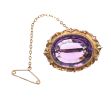 GOLD-TONE AMETHYST BROOCH at Ross's Online Art Auctions