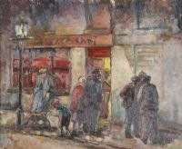 STREET SCENE AT CARRICKHILL, BELFAST by Liam Andrews at Ross's Online Art Auctions