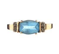 9CT GOLD TOPAZ AND DIAMOND RING at Ross's Online Art Auctions