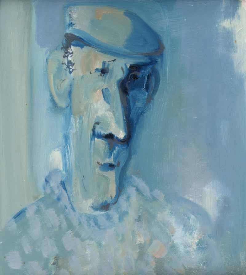 MAN WITH CAP by George Campbell RHA RUA at Ross's Online Art Auctions