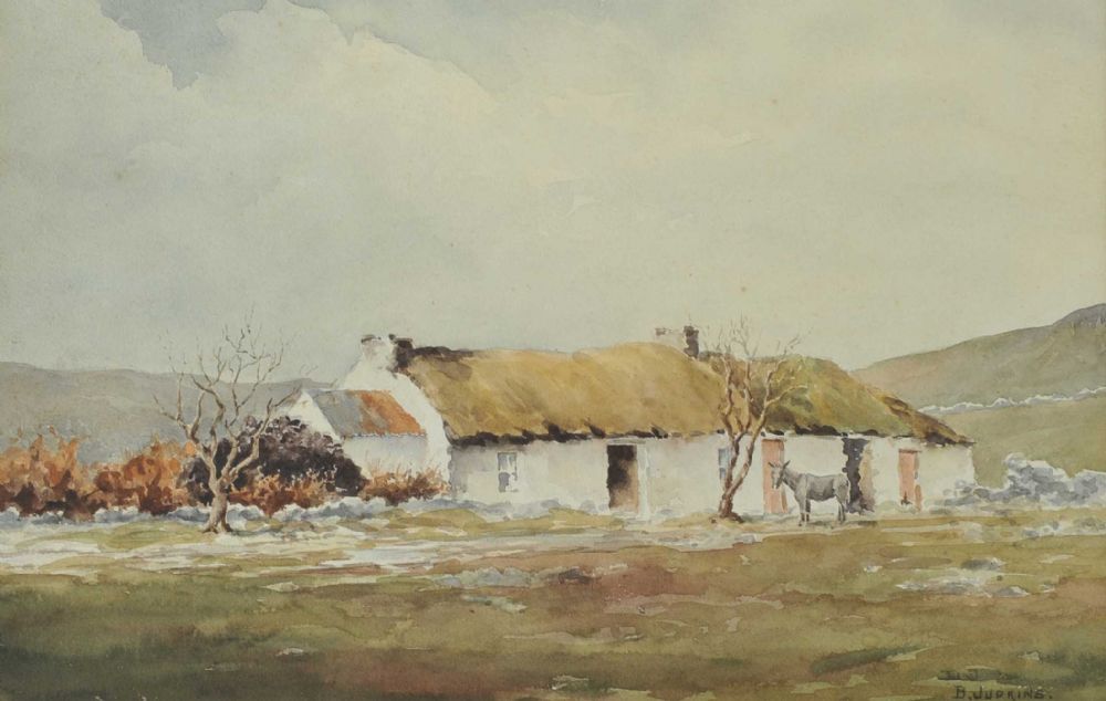 THATCHED COTTAGE, IRELAND by B. Judkins at Ross's Online Art Auctions