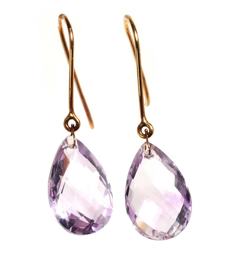 9CT GOLD AND AMETHYST EARRINGS