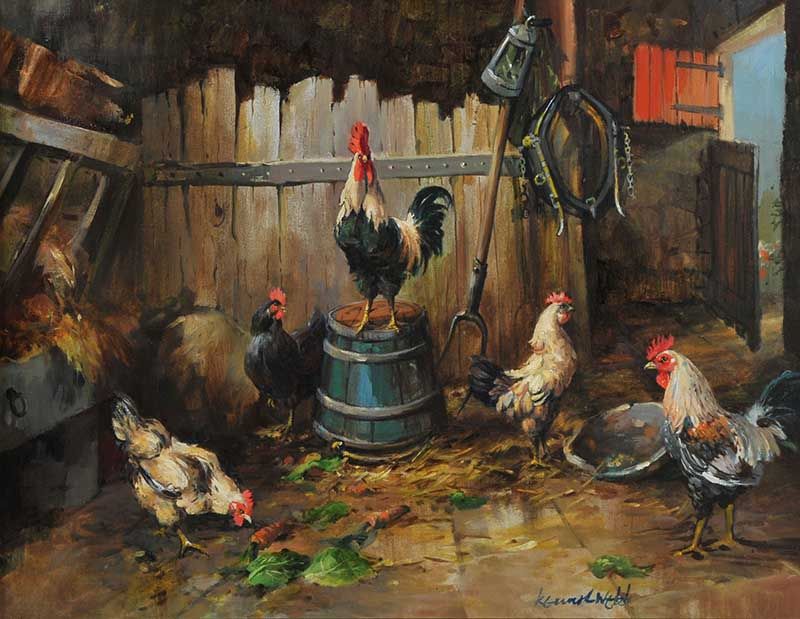 PECKING ORDER by Kenneth Webb RUA at Ross's Online Art Auctions