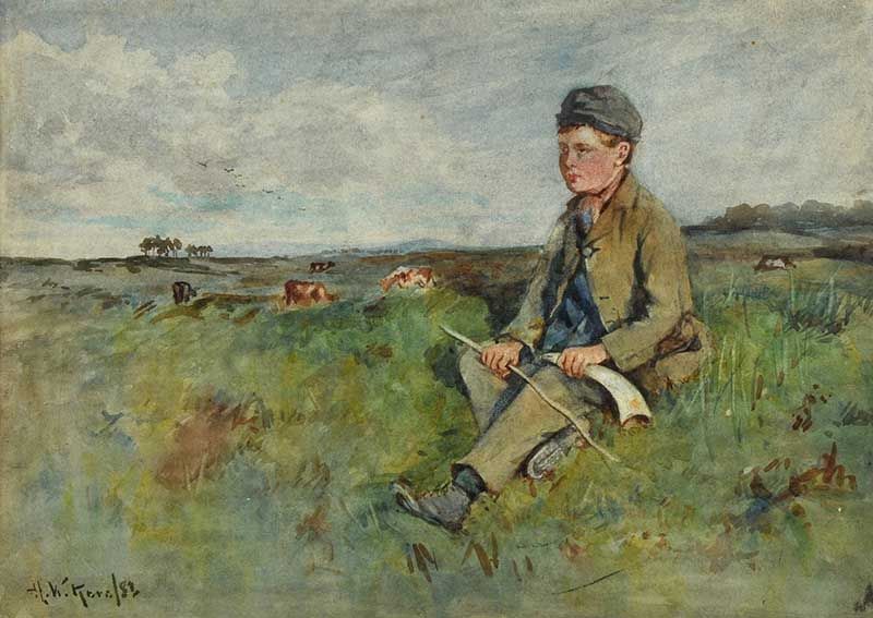 THE SHEPHERD BOY by Henry Wright Kerr at Ross's Online Art Auctions