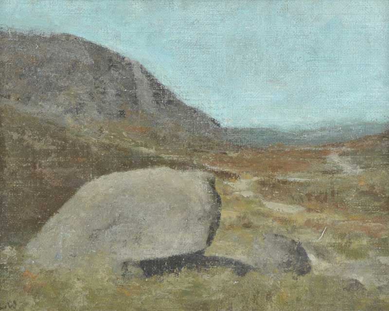 ROCK IN A LANDSCAPE by Colin Watson RUA at Ross's Online Art Auctions